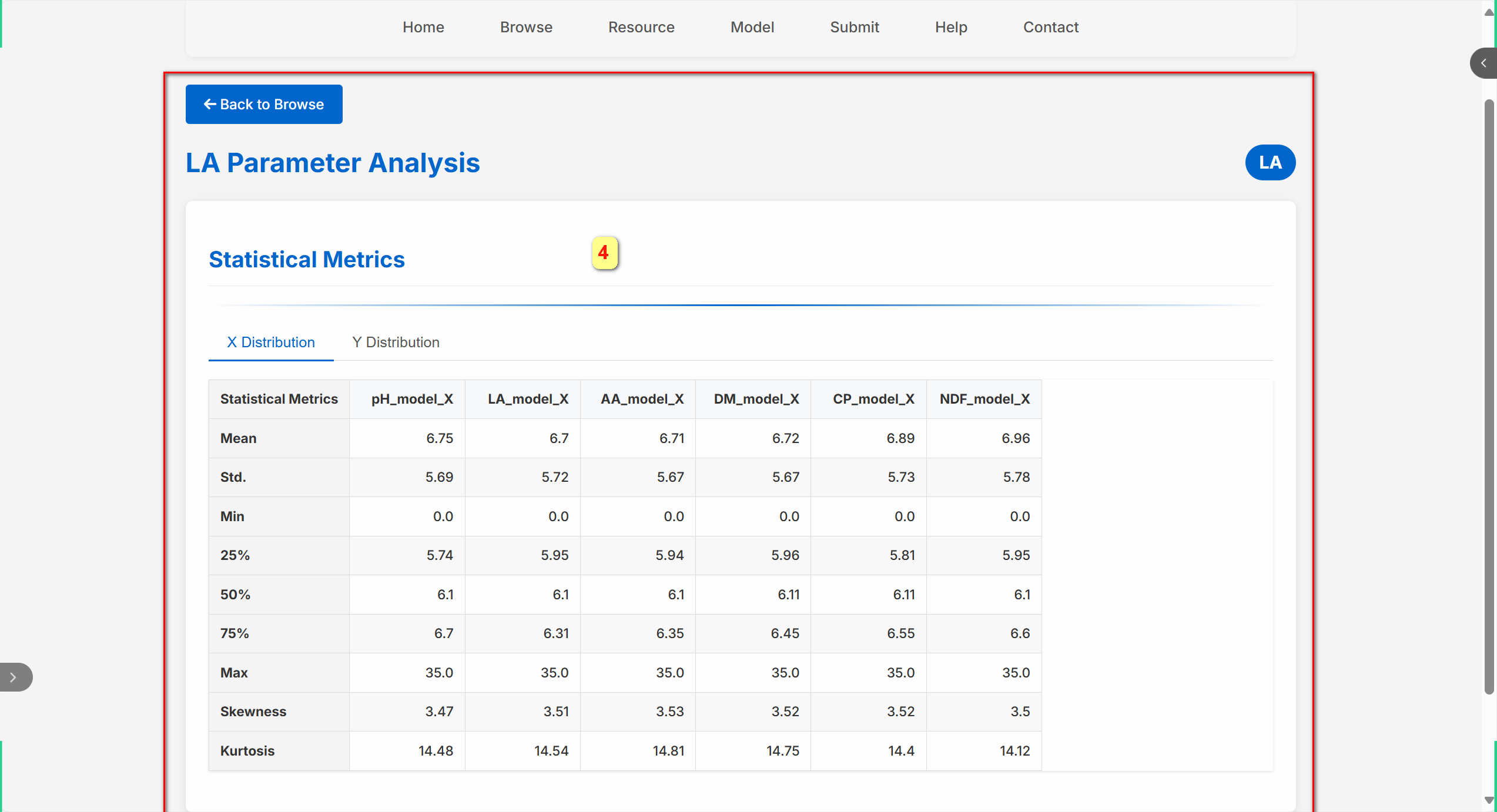 Home page interface with input parameters